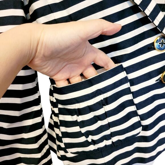 2/$20 Gap Kids Navy Blue & White Stripes Blazer Jacket Size: XXL youth - Picture 4 of 7